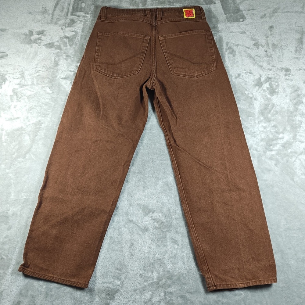 Empyre Jeans Mens 28x25.5 Brown Denim Baggy Skater Wide Leg Y2K Embroidered - Picture 2 of 11